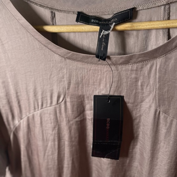 BCBG MAX AZRIA Taupe ANGELIKA CINDER HIGH-LOW DRESS Size S - Picture 8 of 9